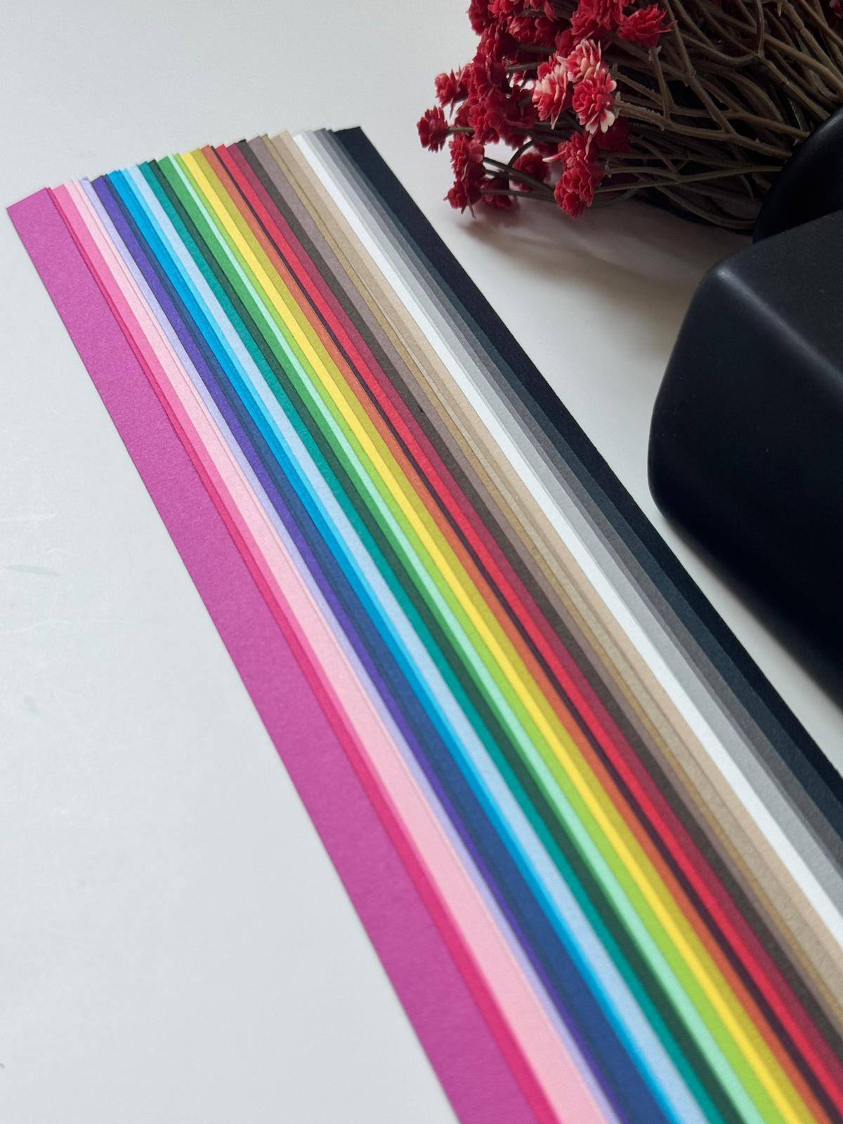 Quilling Paper Strips – 52 Vibrant Colors (10mm, 270gsm)