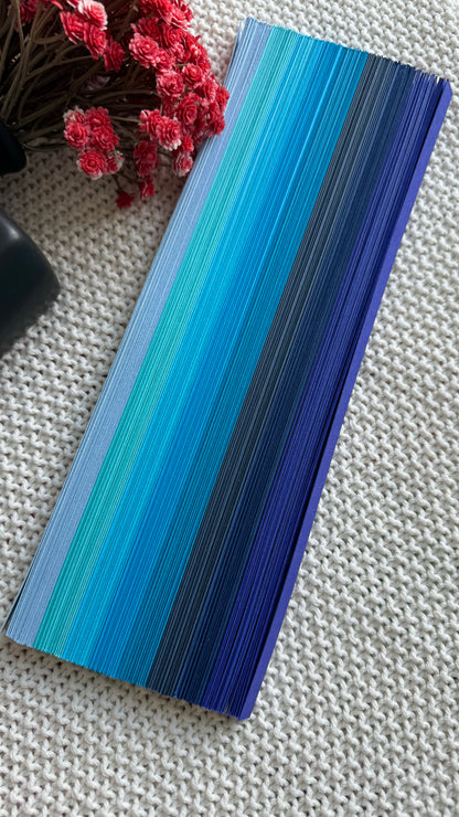 Blue Quilling Strips – 10mm | 270 GSM | 8 Shades x 30 strips