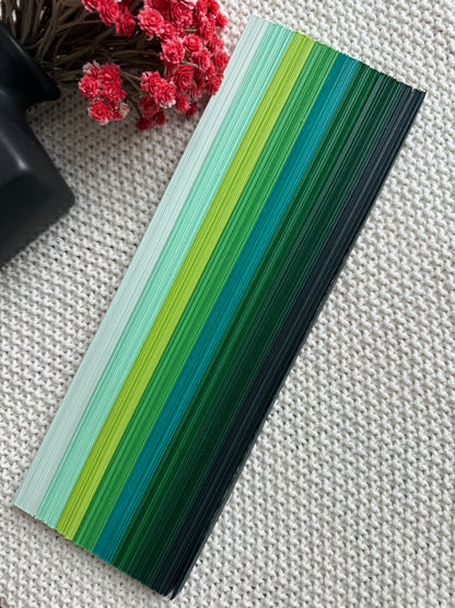 Green Series Quilling Strips – 8 Colors x 30 Strips | 270gsm