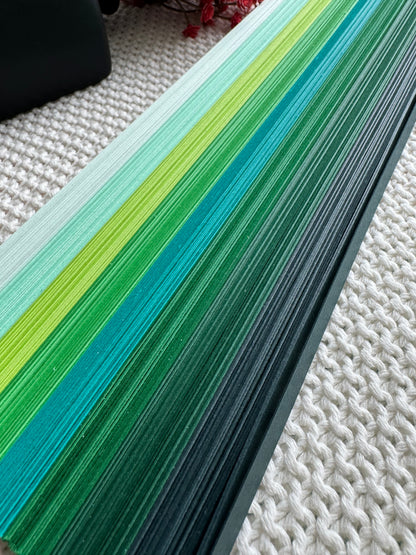 Green Series Quilling Strips – 8 Colors x 30 Strips | 270gsm