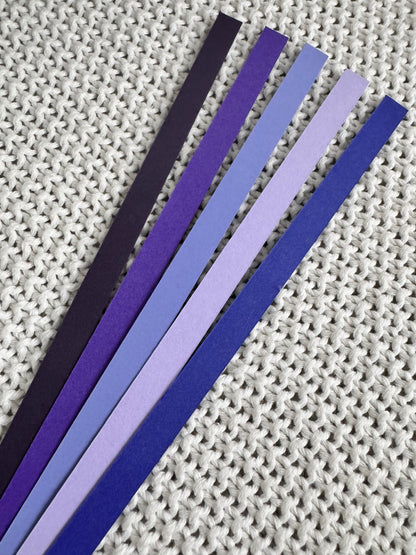 Purple Quilling Strips – 5 Colors x 30 Strips |270gsm