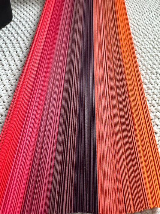 Warm Tone Quilling strips– 10mm Red & Orange Shades | 270gsm