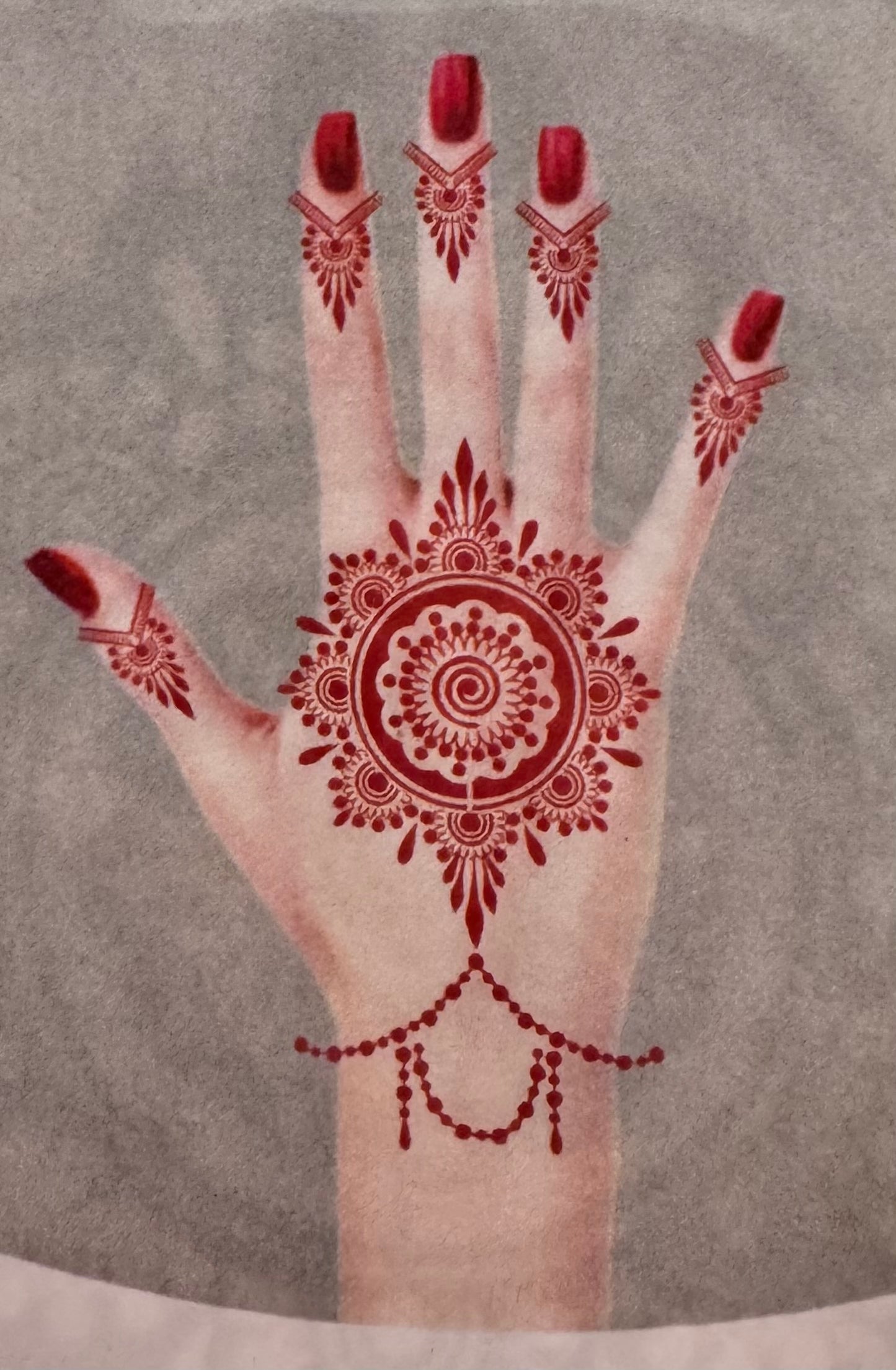 Elegant Mandala Henna Stencil for Hands – Intricate Floral Mehndi Design