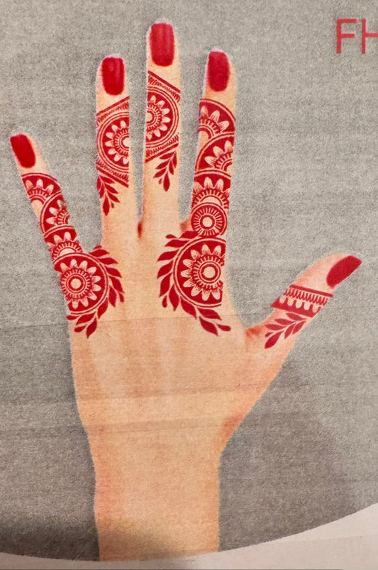 Finger Henna Stencil Set – Floral Henna Finger Design Template